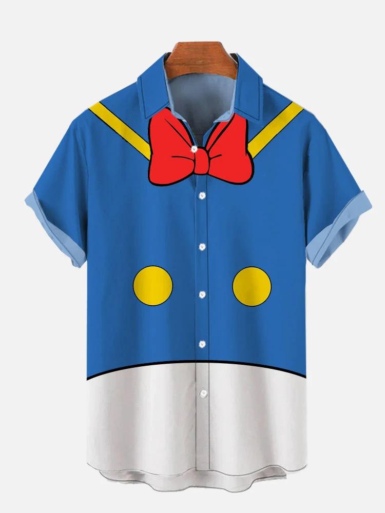 Chemises de cosplay unisexes à manches courtes pour hommes, impression de canard mignon, impression