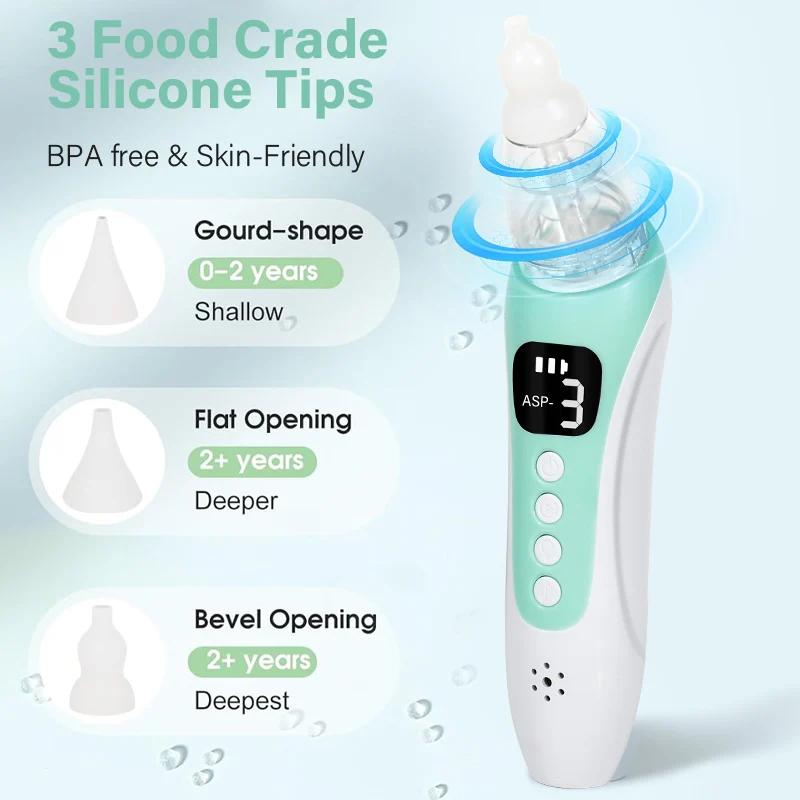 Aspirateur nasal électrique rechargeable pour bébé 2026 - Prévention congestion nouveau-né - Suction nasale