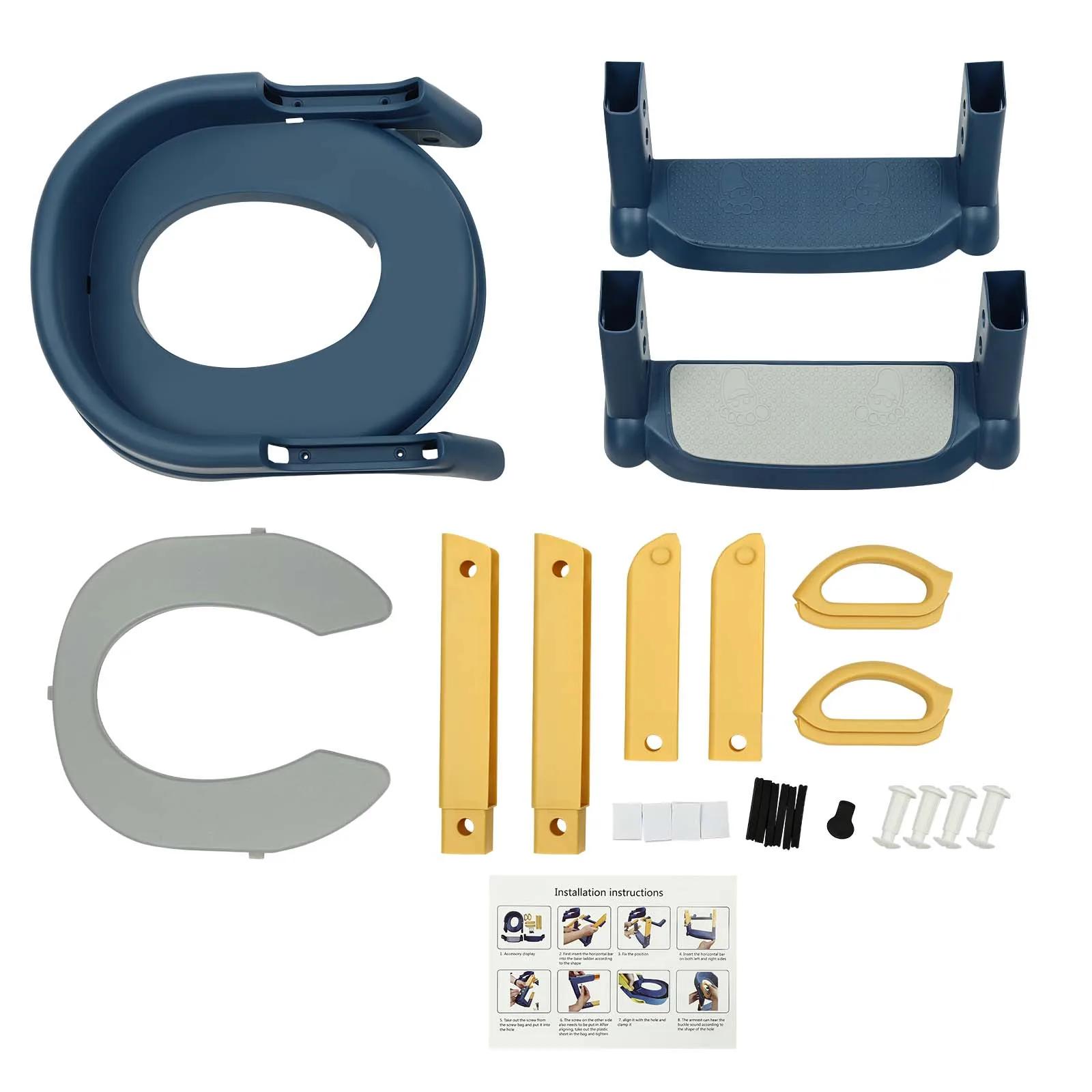 Siège de toilette pour enfants avec escalier, réglable en hauteur, pliable, siège d'apprentissage de