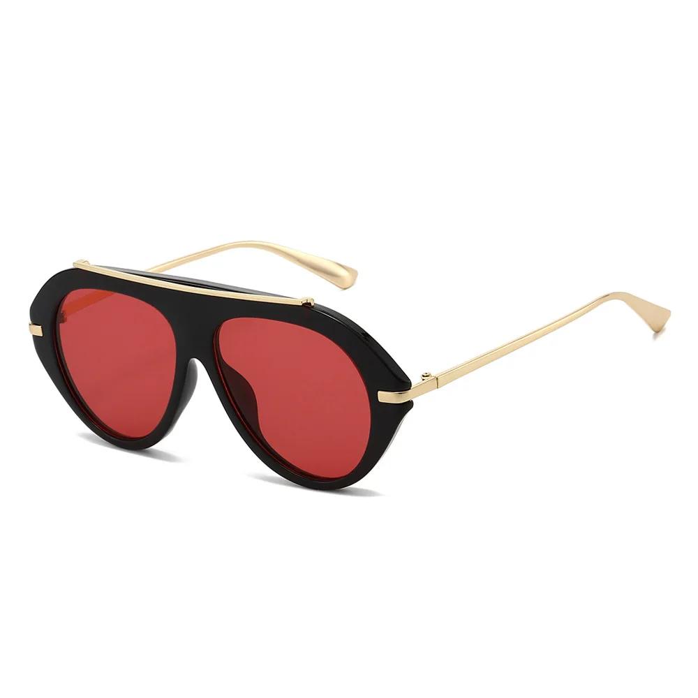 Nouvelles lunettes de soleil aviateur surdimensionnées unisexe – Style rétro années 70, monture doré