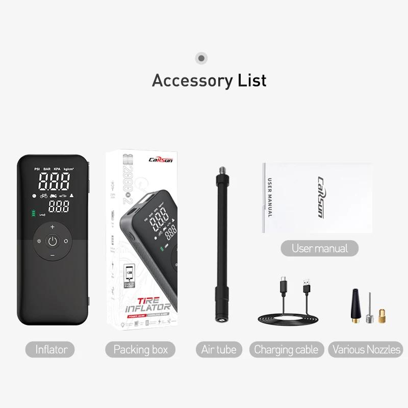 CARSUN pompe à Air Rechargeable gonfleur de pneu compresseur Portable numérique sans fil gonfleur de