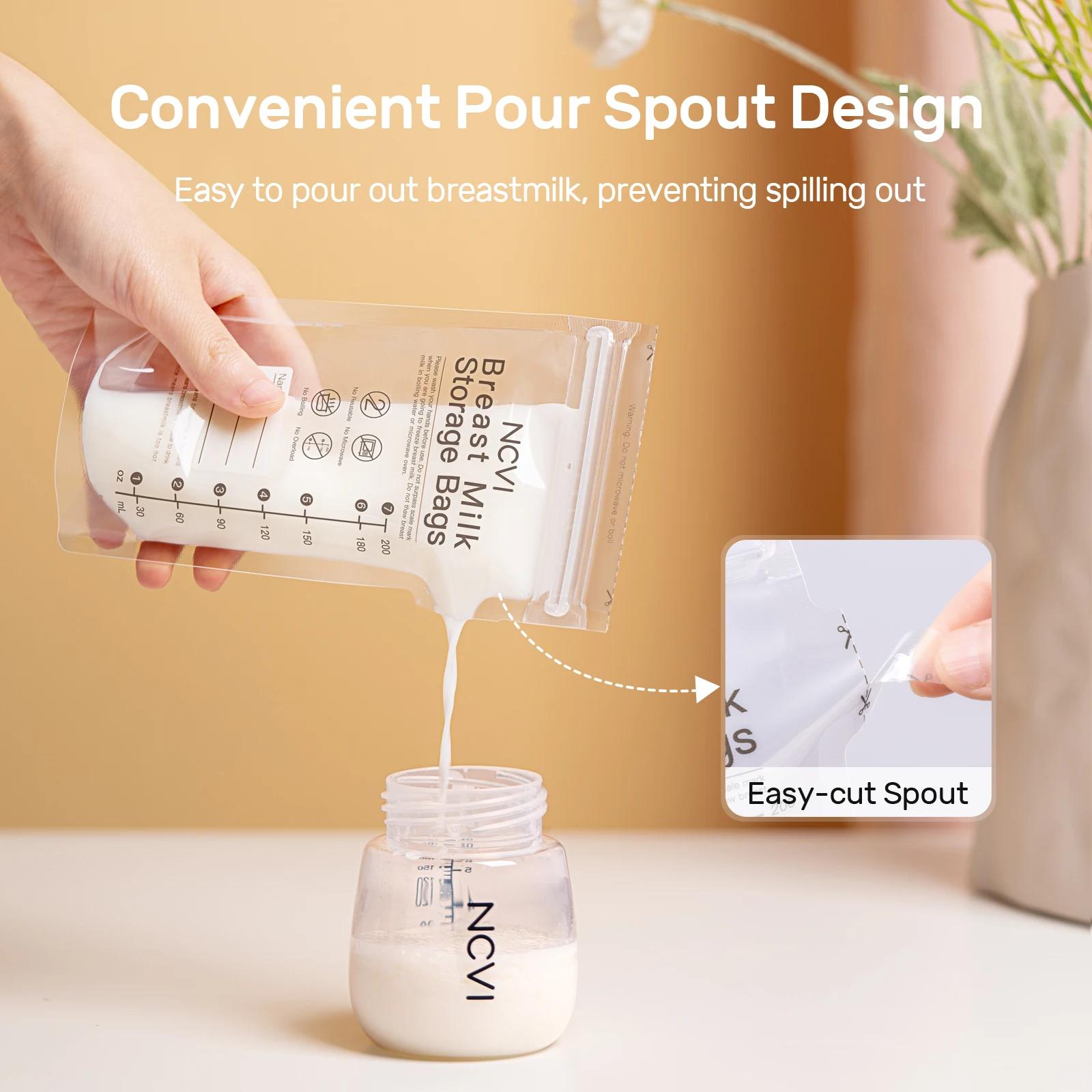 Sacs de conservation du lait maternel NCVI, sacs de congélation du lait de 200 ml pour l'allaitement