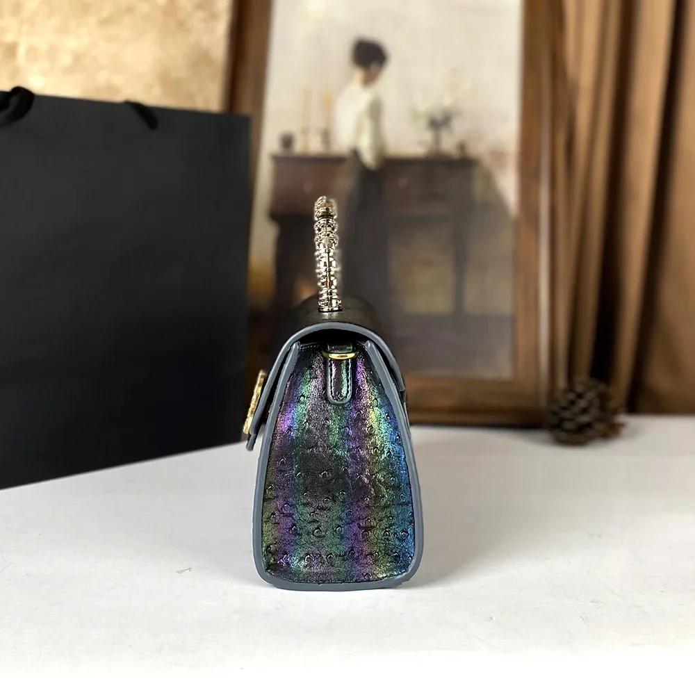 Sac à main à motif d'autruche avancé incrusté de diamants pour femmes, nouveau sac à bandoulière hau