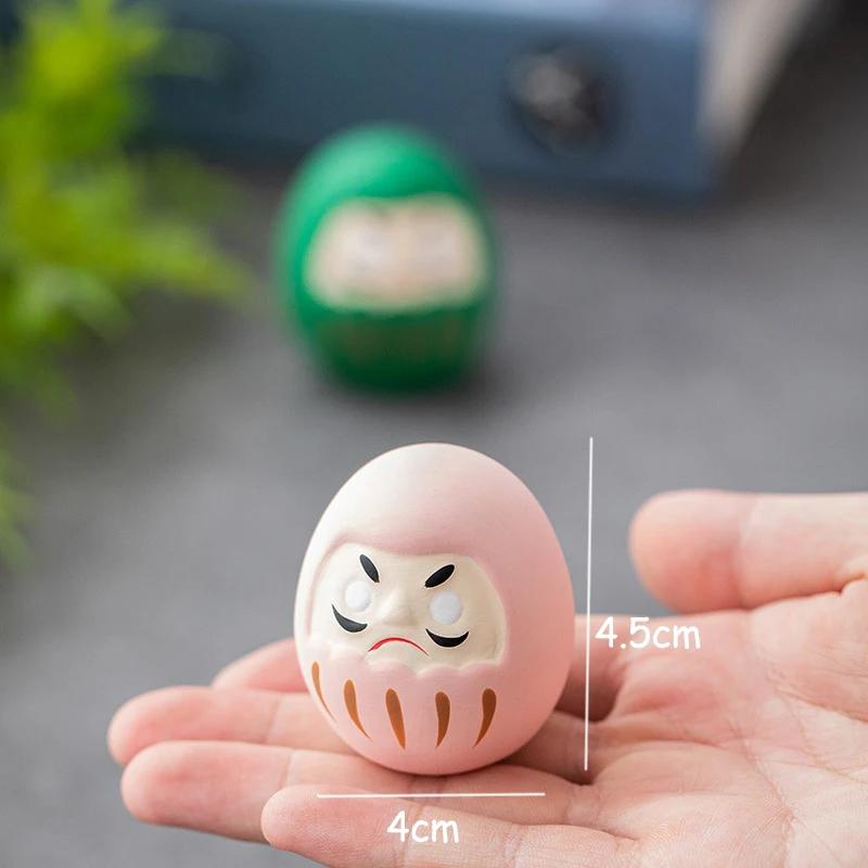 Mini Daruma japonais, Figurines Fengshui en céramique, breloque porte-bonheur, ornement Zen, décorat