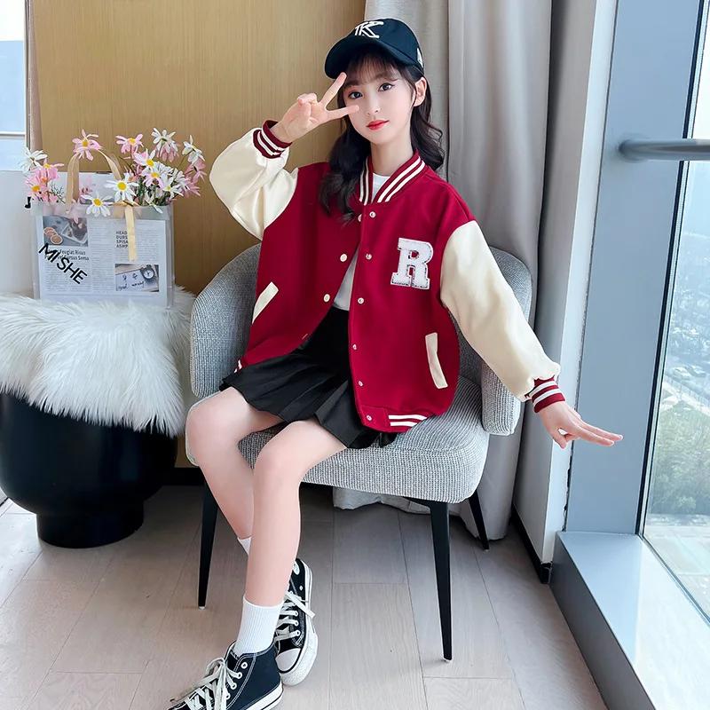 Vestes de Baseball pour adolescentes de 5 à 14 ans, vêtements d'extérieur pour enfants, manteau de s