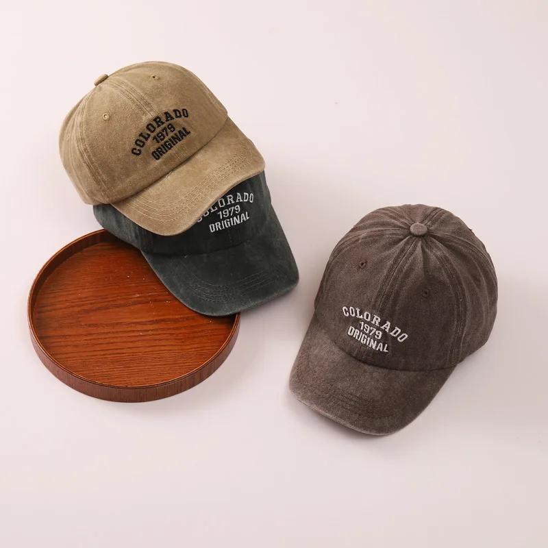 Casquette de baseball avec lettres brodées pour enfants, mode rétro, chapeau en langue de canard pou