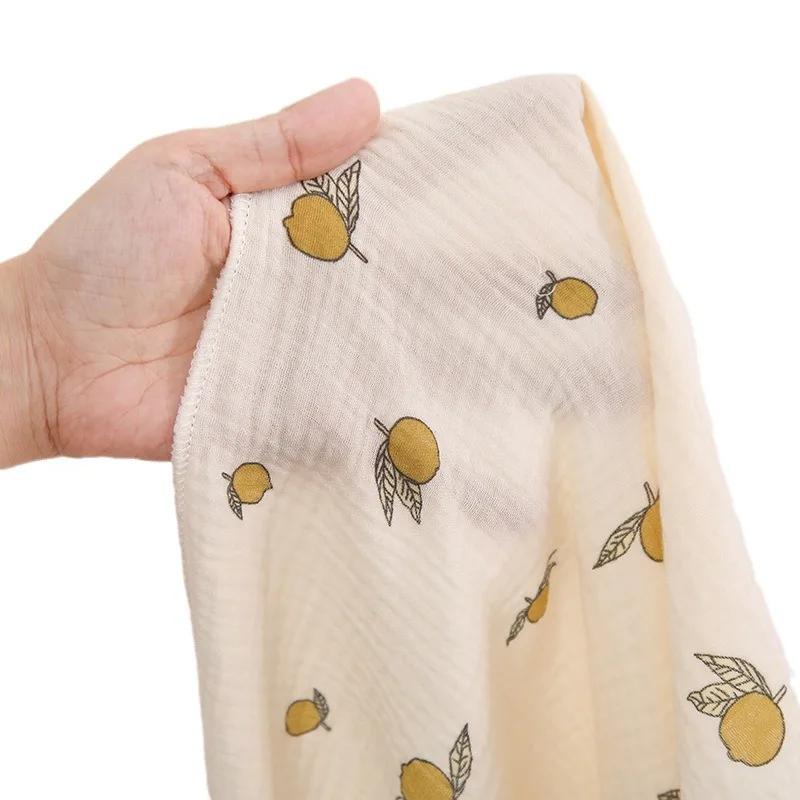 Couverture d'emmaillotage en mousseline de coton pour bébé, imprimé de dessin animé mignon, douce et