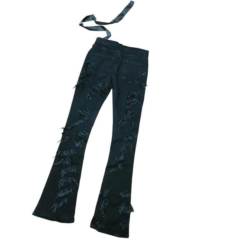 Owen Seak jean homme Streetwear Baggy Denim pantalon cloche-bas concepteur luxe pantalon Long