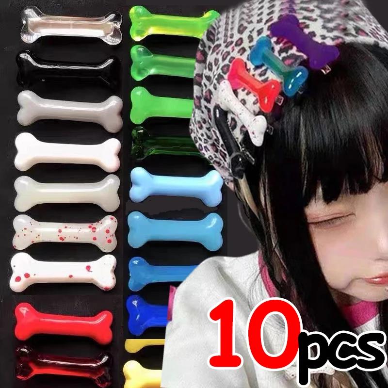 1/10 pièces Y2K mode gothique femmes Gril chapeaux Barrettes bandeau accessoires vif chien os pinces