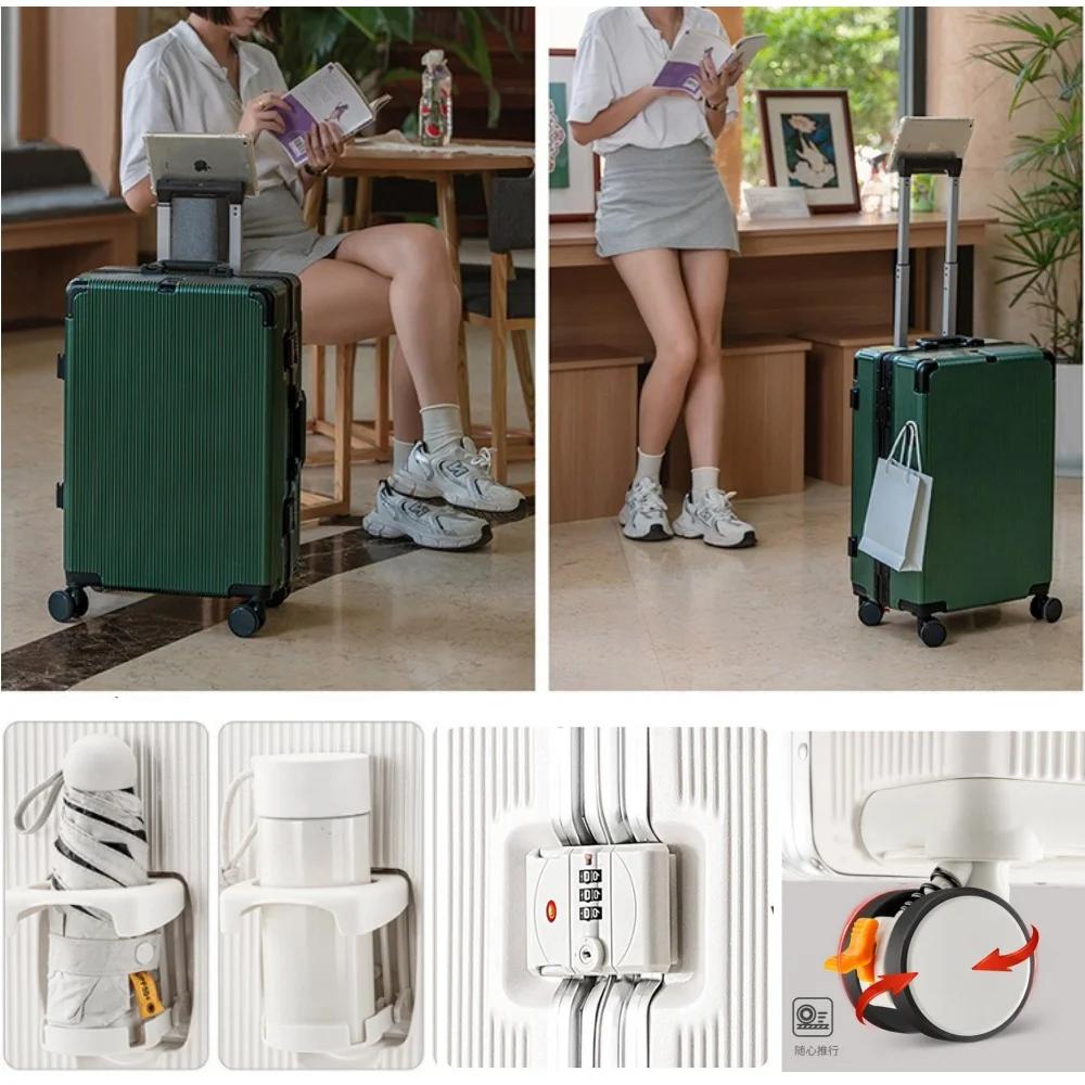 Valise à main 16 "/20" pour femmes, boîtier de chariot de voyage avec cadre en aluminium, verrouilla