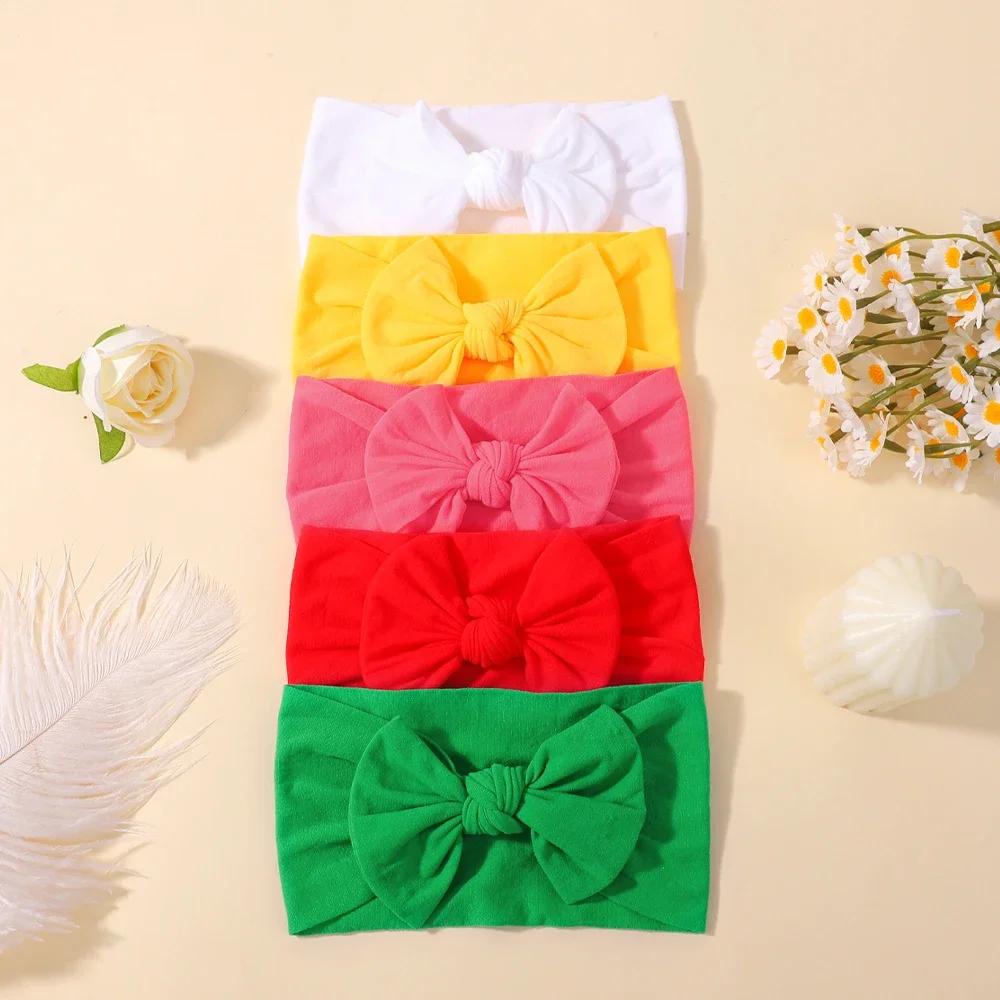 Ensemble de bandeaux pour bébés filles, 5 pièces, bandes de cheveux à nœud papillon pour nouveau-né,