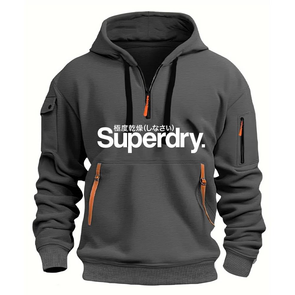 Sweat-shirt à capuche pour hommes, ample, à la mode, pour jogging en plein air et fitness, nouvelle
