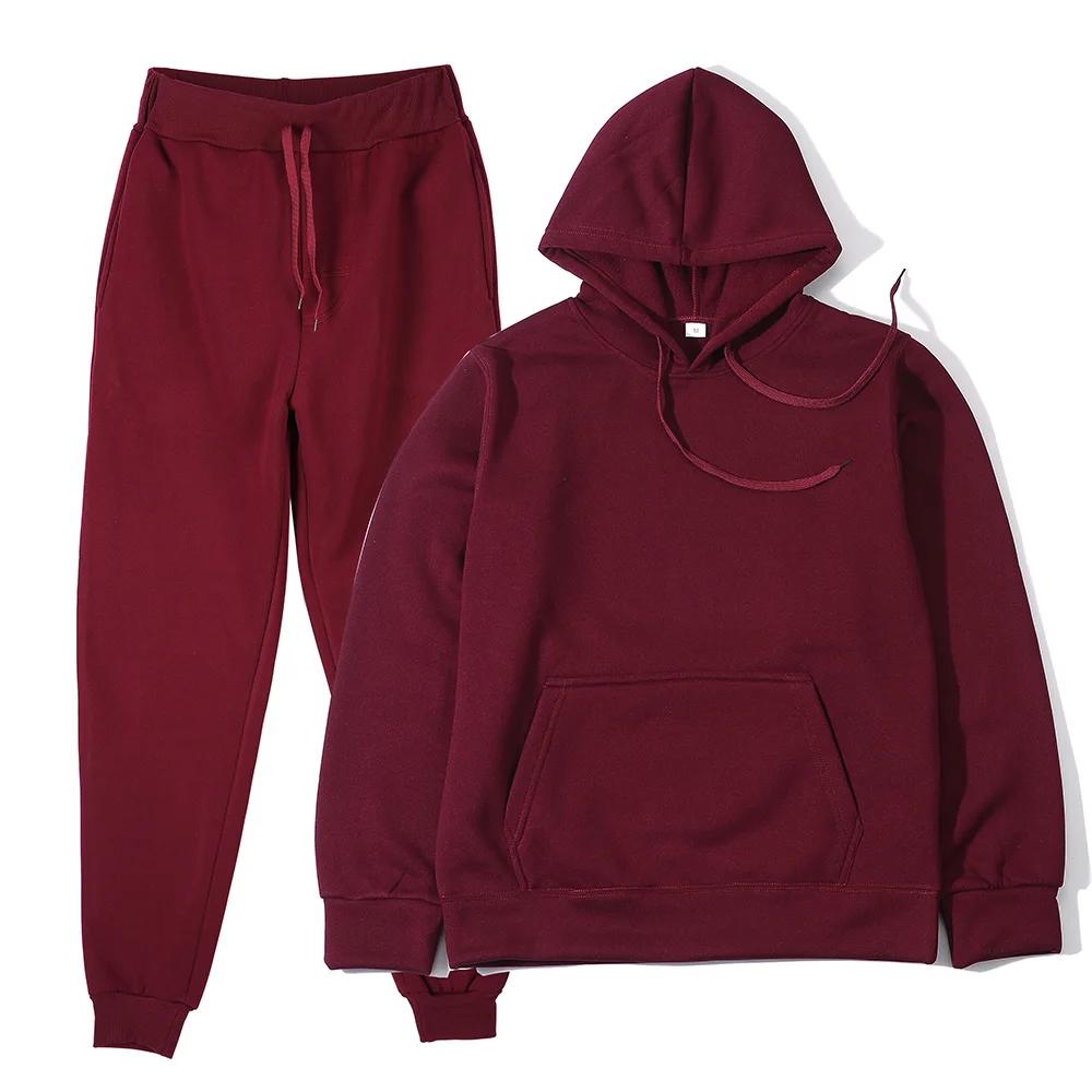 Combinaisons de sport pour hommes, survêtement à la mode, sweat à capuche + pantalon, ensemble deux