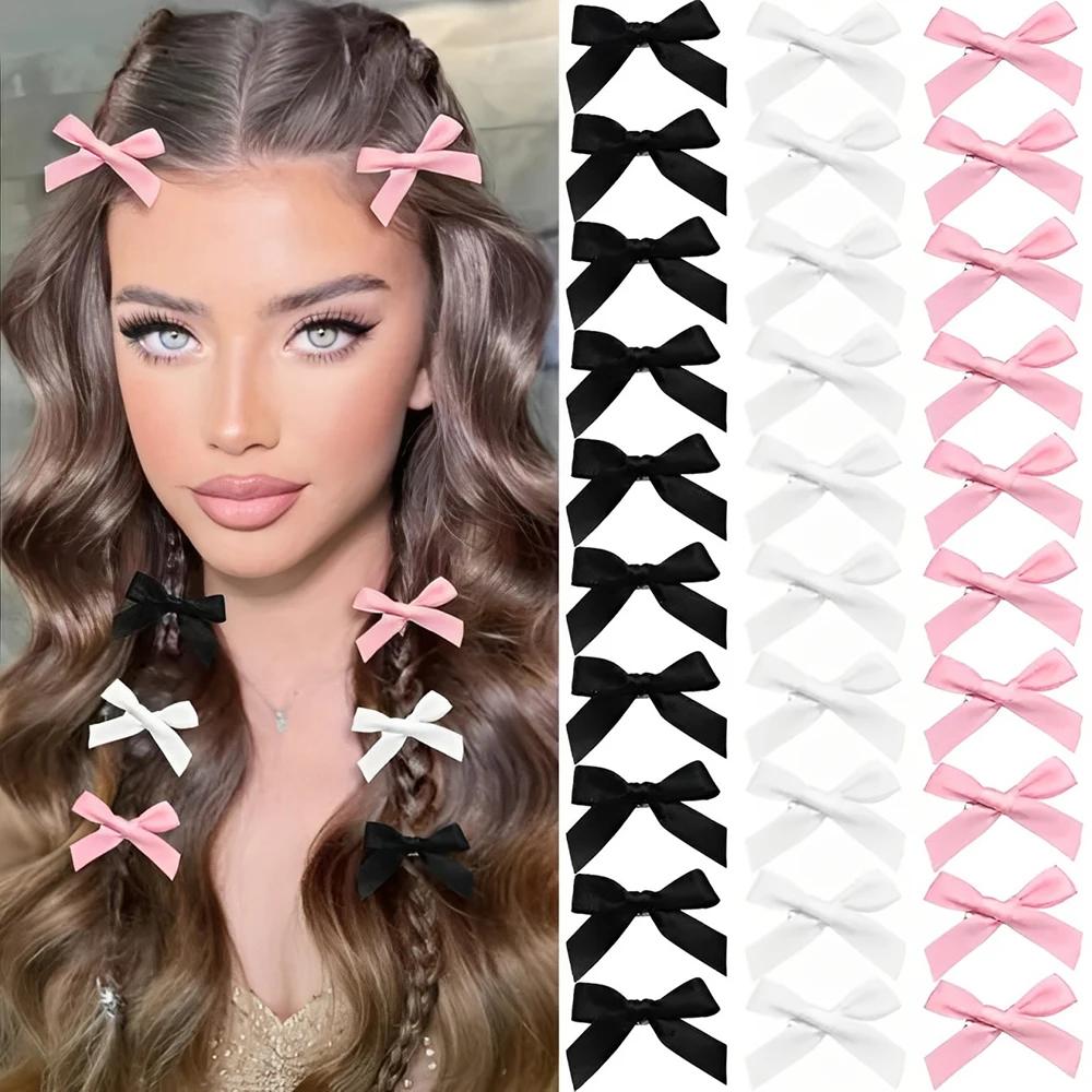 Mini pinces à cheveux Y2k pour filles, 5 à 24 pièces, épingle à cheveux en métal, Barrette, ruban fa