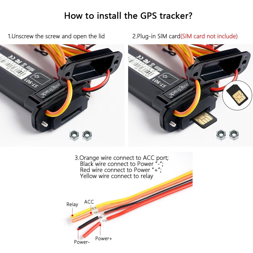 Mini ST-901 Étanche 4 PIN Câble avec citations pour Télécommande un.com Tin Batterie 101GPS Tracker