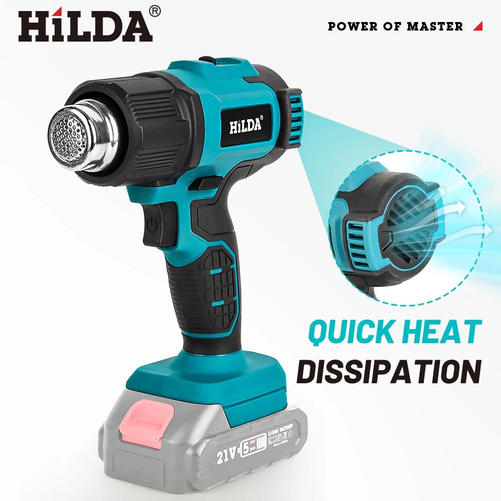 Pistolet à air chaud portatif HIDLA 21V, rechargeable sans fil, deux modèles, compatible avec batter