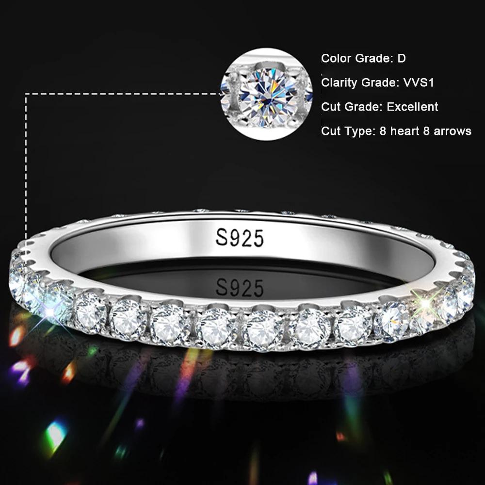 KNOBSPIN-Bague Moissanite en Argent Sterling 925 et Or Blanc Massif 18k, Alliance d'Éternité, Fiança