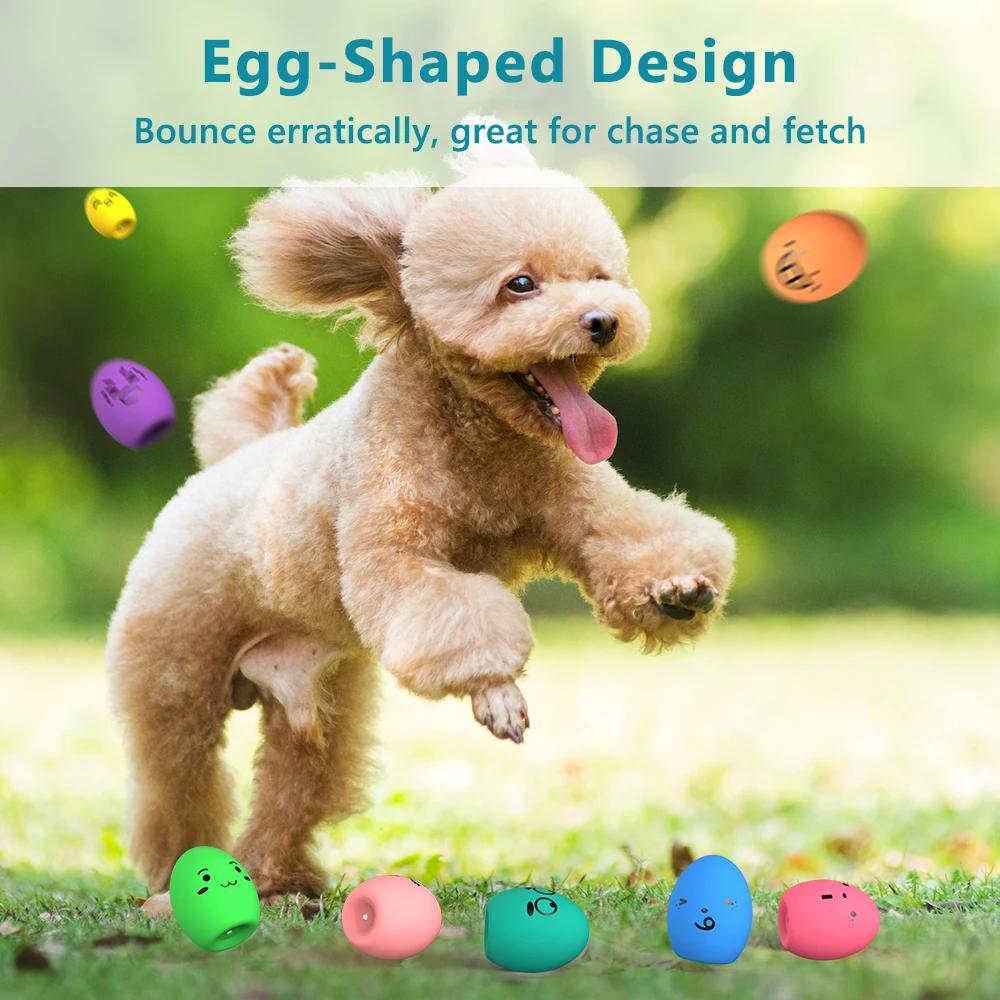 SCGK oeuf gonflable chien jouets balle drôle grinçant Latex oeuf gonflable avec couineur pour chiot