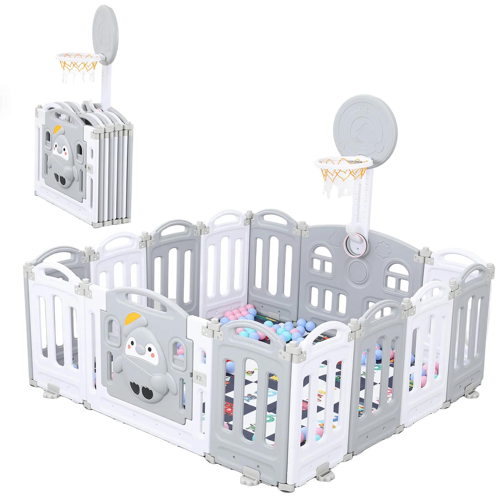 Parc pliable Centre d'activité pour bébé 150x150 Parc pliable Grande grille de marche avec élément d