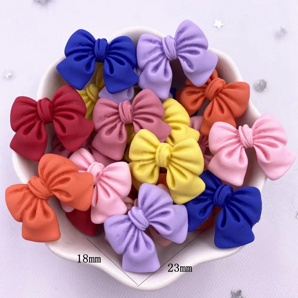 Figurines en résine colorée Kawaii, 20 pièces, nœud papillon de dessin animé, à dos plat, Scrapbook,