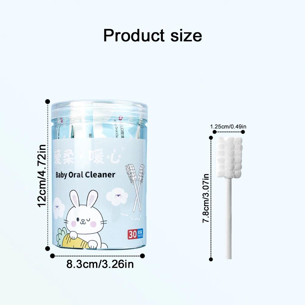 30 pièces bâton de nettoyage de bouche de bébé détergent jetable voile de dent de lait brosse à dent