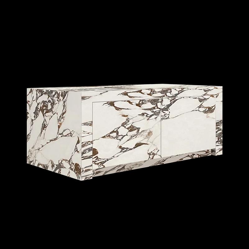 Table de chevet moderne minimaliste de luxe en ardoise avec tiroirs de rangement, meubles de chambre