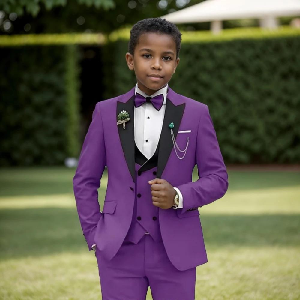 Costumes formels pour garçons, coupe cintrée, tenue porteur d'anneau, robe de mariée pour enfants, v