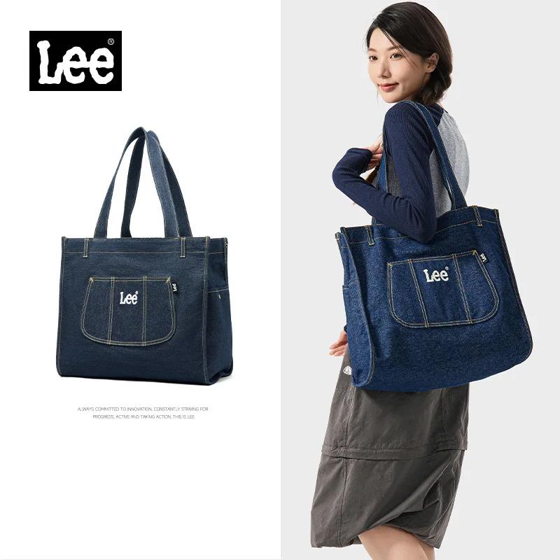 Sac fourre-tout en jean grande capacité LEE à multiples poches pour femme – Tendance, idéal pour le