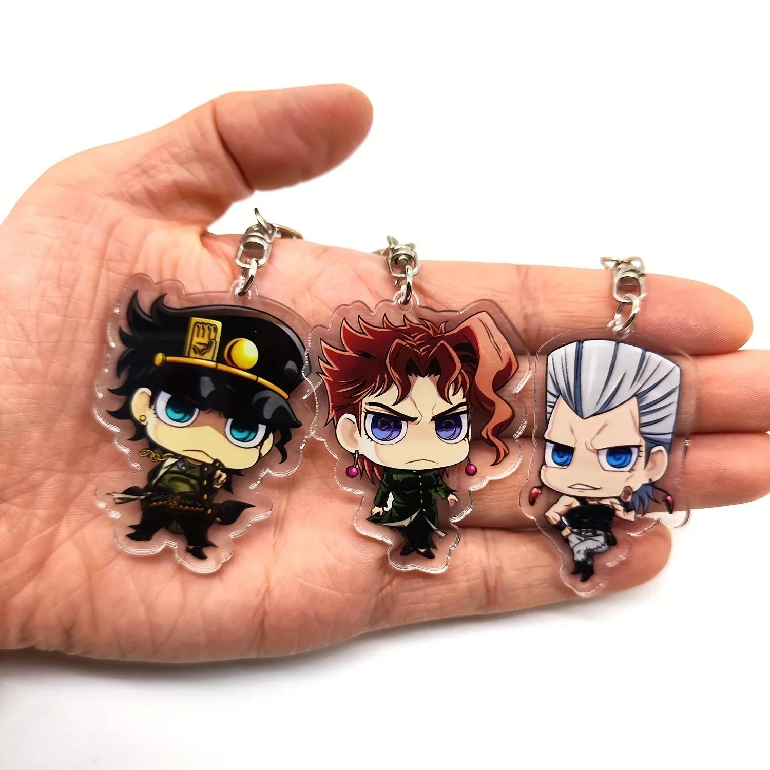 5/8 pièces/ensemble Anime JOJO Bizarre aventure porte-clés porte-clés pour accessoires mignon sac pe