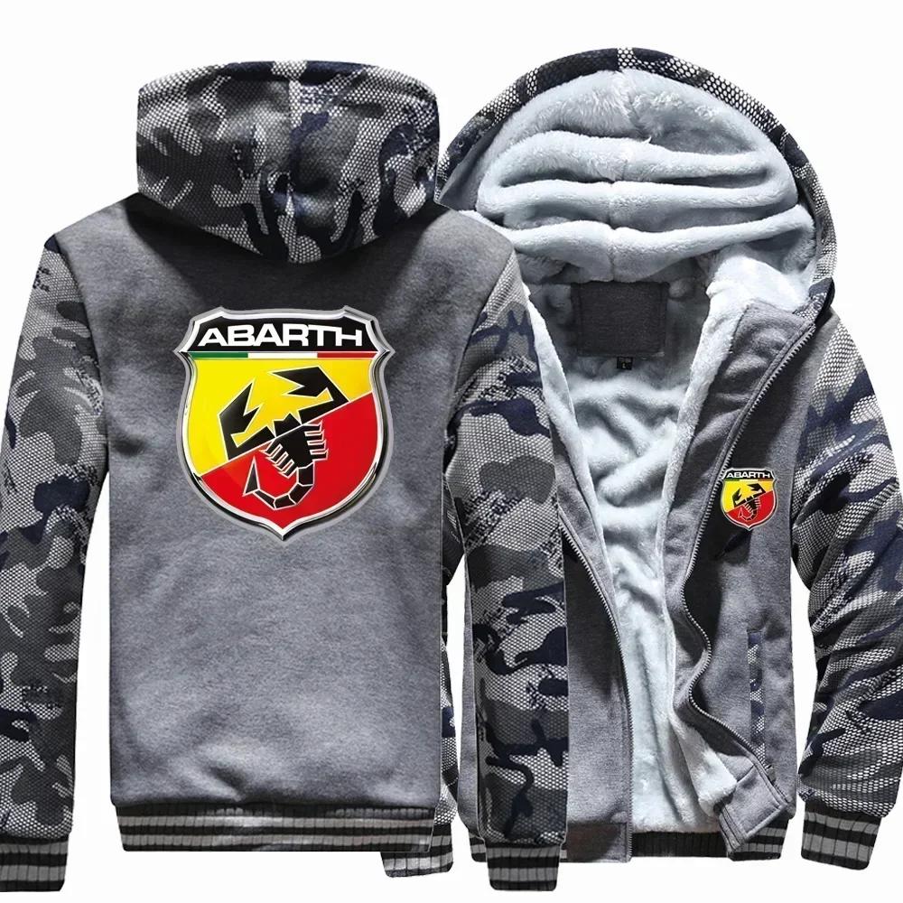 Nouveau hiver hommes Abarth Logo veste à capuche mode haute qualité décontracté doublure en laine po