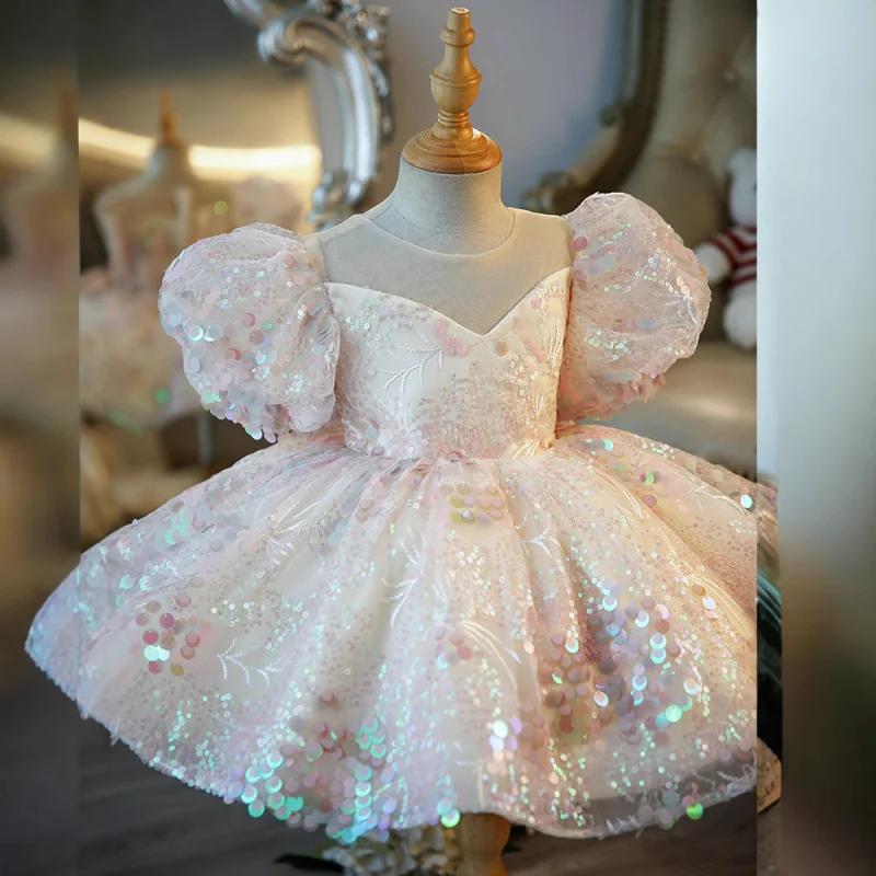 Robe de soirée haut de gamme pour filles, robe de spectacle de Piano pour enfants, robe de princesse