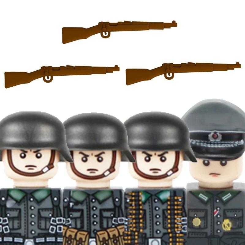 Figurines de soldats d'infanterie militaires de la Seconde Guerre mondiale, blocs de construction, R
