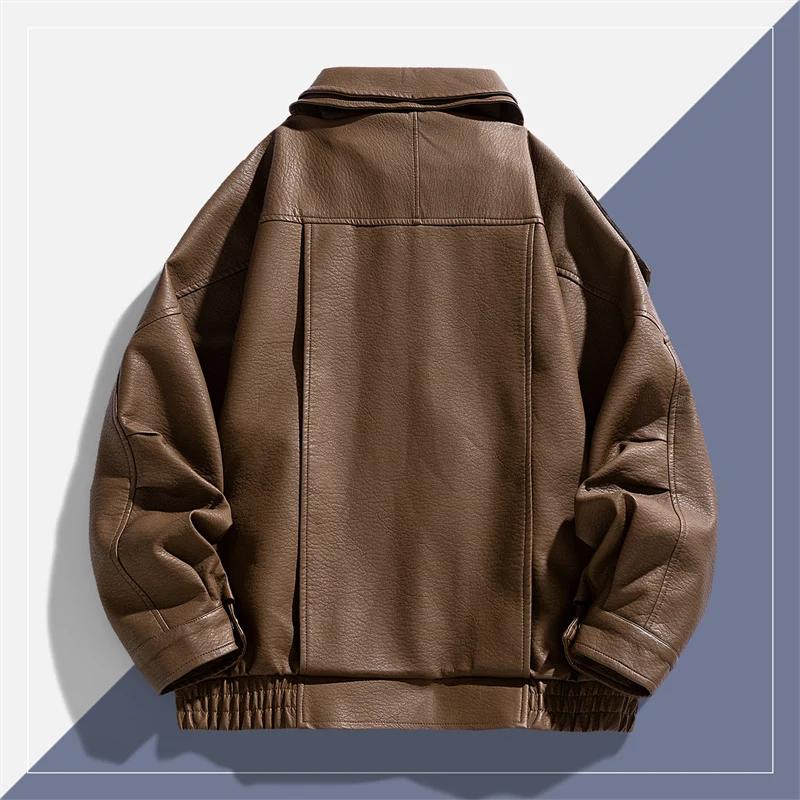 Veste d'extérieur en cuir respirant, coupe-vent, de haute qualité, confortable, multifonctionnelle,