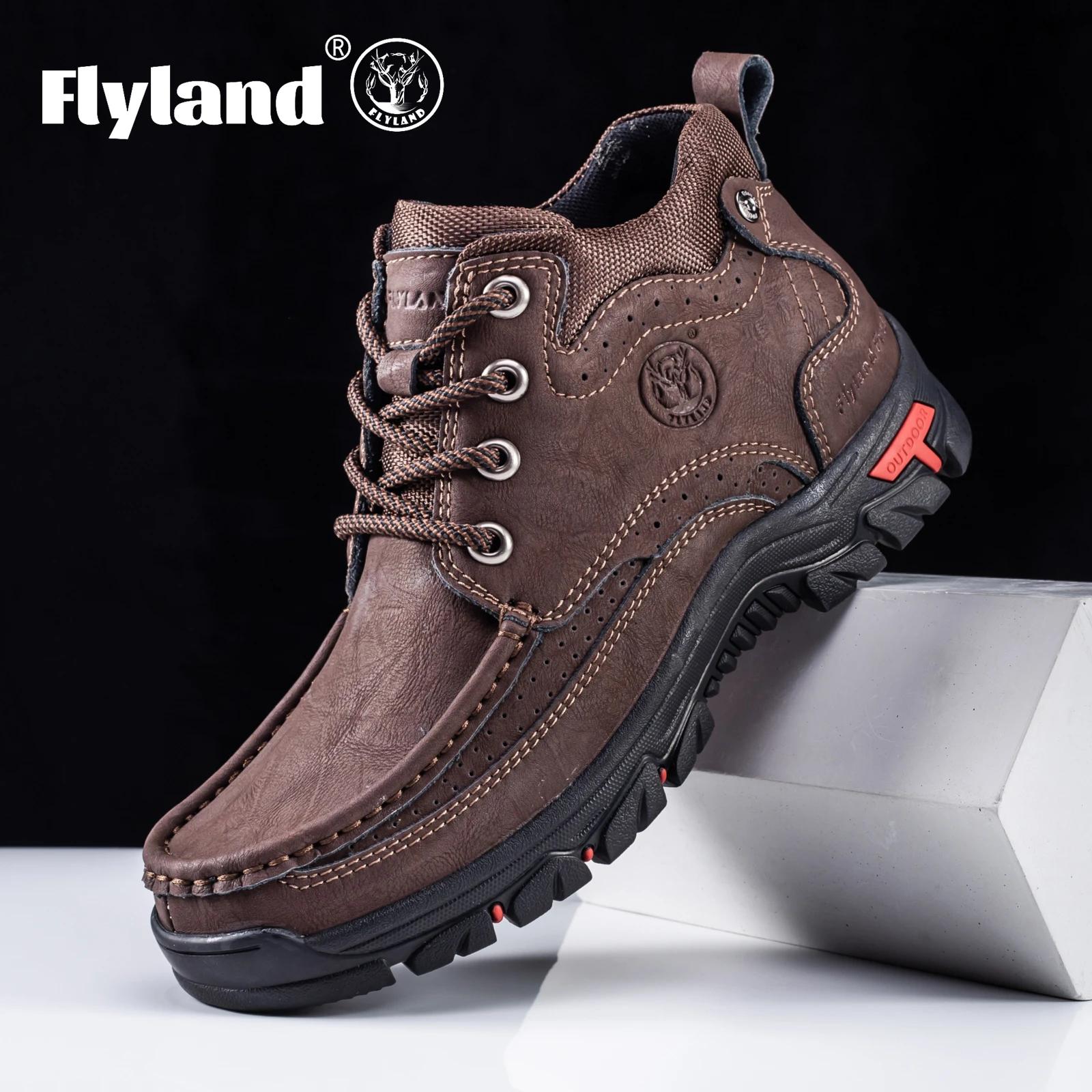 FLYLAND hommes Chukka bottes chaussures en cuir décontractées mode Vintage à la main hommes baskets