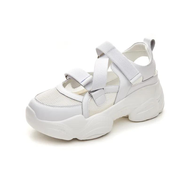 Chaussures en cuir véritable pour femmes, sandales d'été à semelle optique, décontractées, recommand