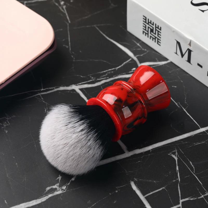 Yaqi Edom 24mm Brosse à raser pour homme avec manche en résine, poils synthétiques, bon nœud Tuxedo