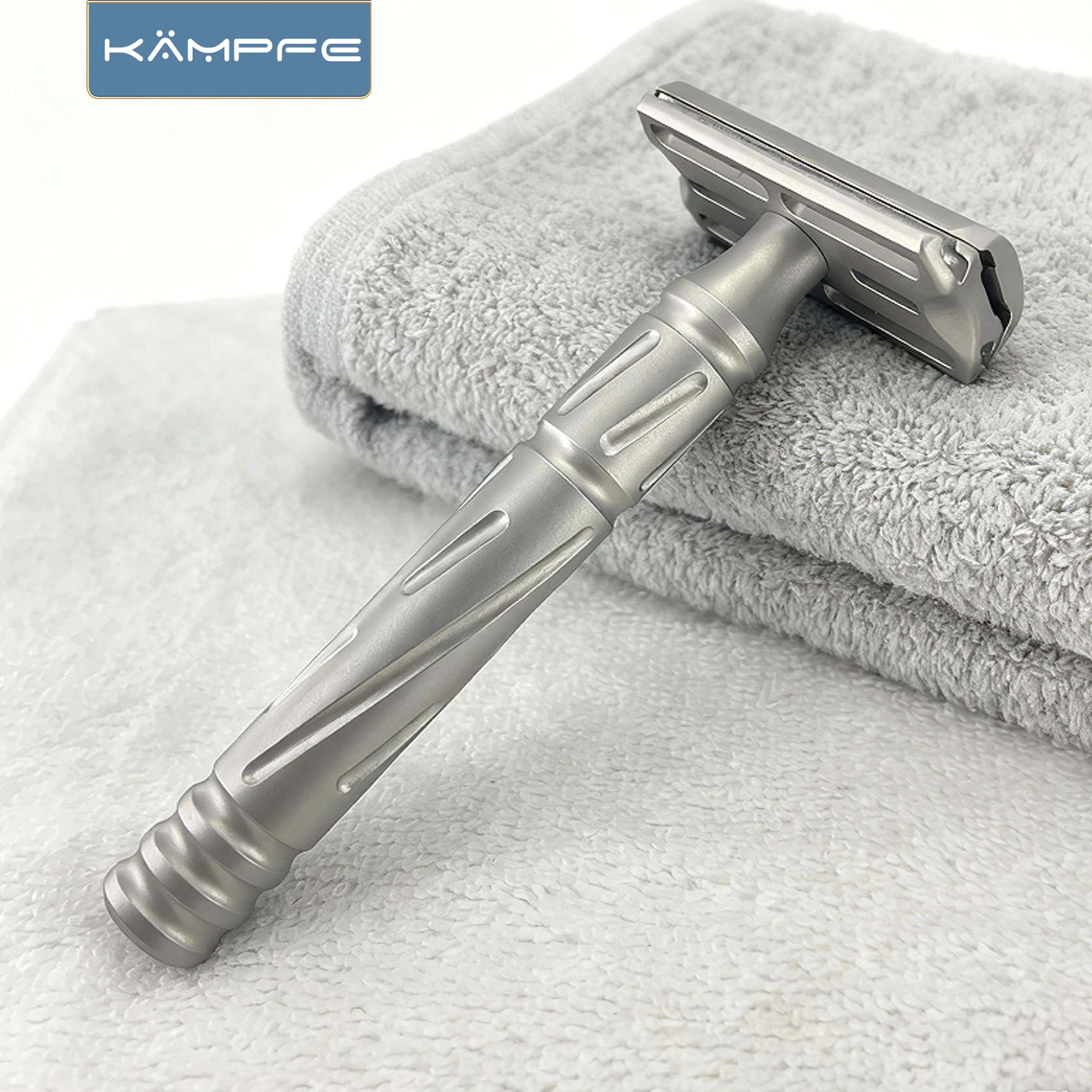 Rasoir de sécurité traditionnel pour homme KAMPFE CNC, double tranchant, en acier inoxydable, pour u