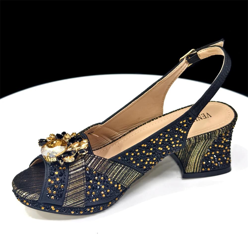 2025 Luxueux ensemble de chaussures et de sacs de fête pour femmes italiennes – Sandales élégantes à