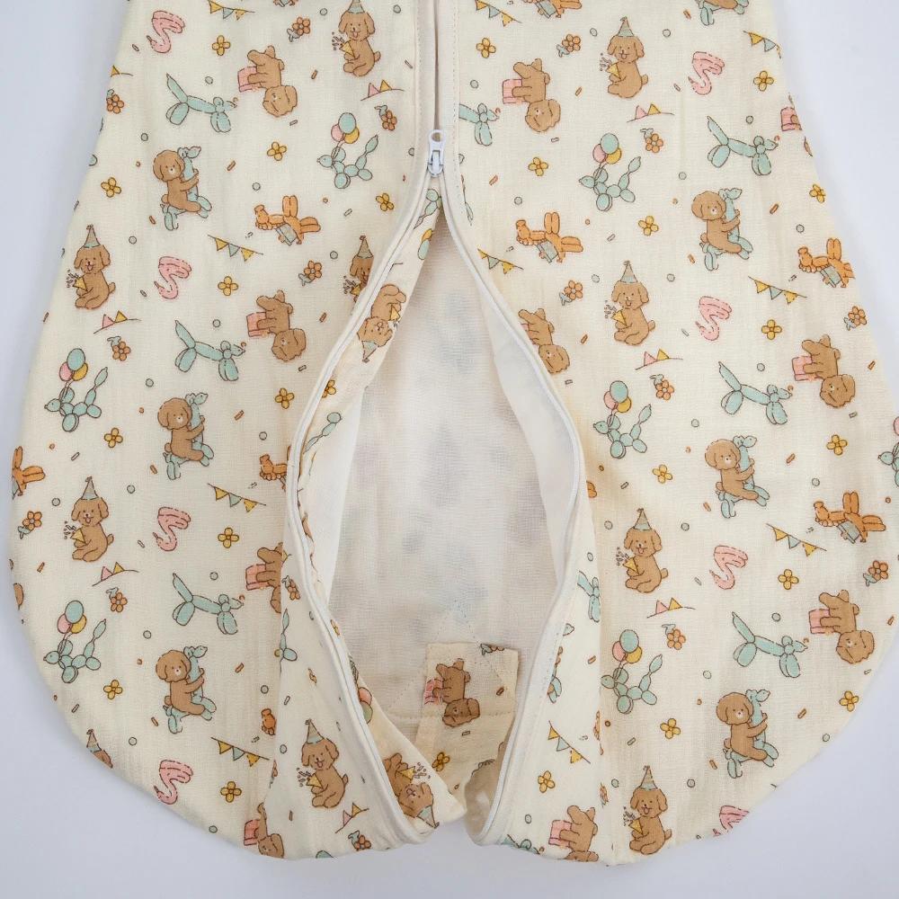 Sac de couchage bébé 0-24 mois manches amovibles : gaze coton respirante pour nuits douces