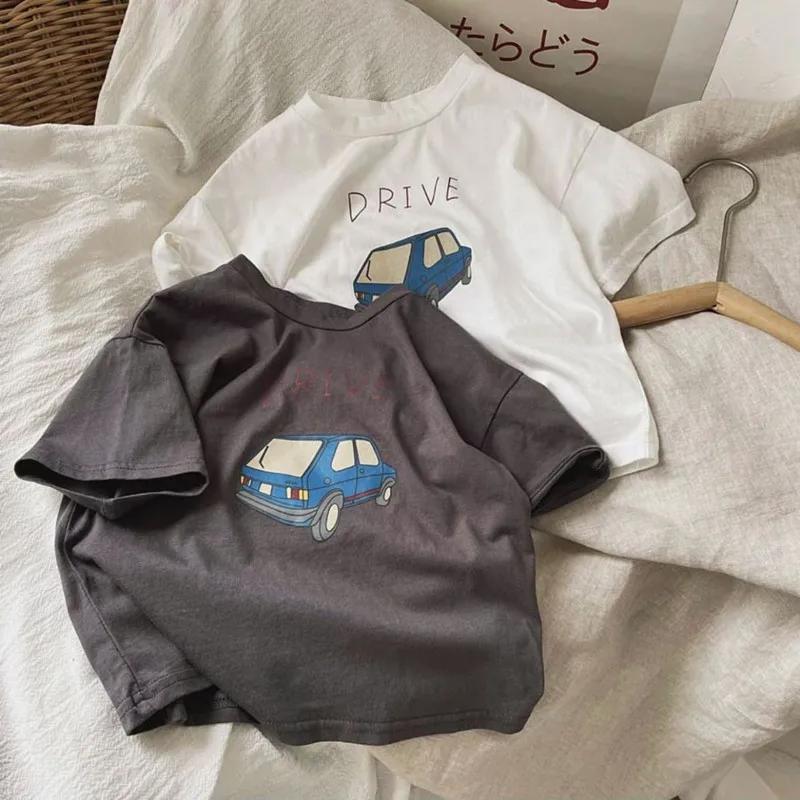 Coton demi manches T-shirt garçons enfant 2025 été bébé unisexe Costume sport t-shirts occasionnels