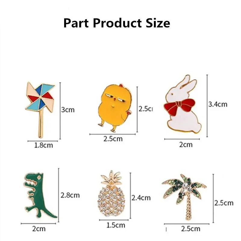 10-100 pièces broches de dessin animé icônes plantes broches Badge Animal ou fruits bouton sac à dos