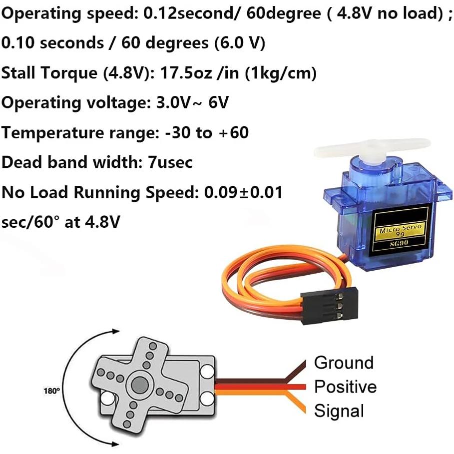 Kit de Micro servomoteurs SG90 9g, 2 pièces, pour Robot RC, hélicoptère, avion, commandes, voiture,