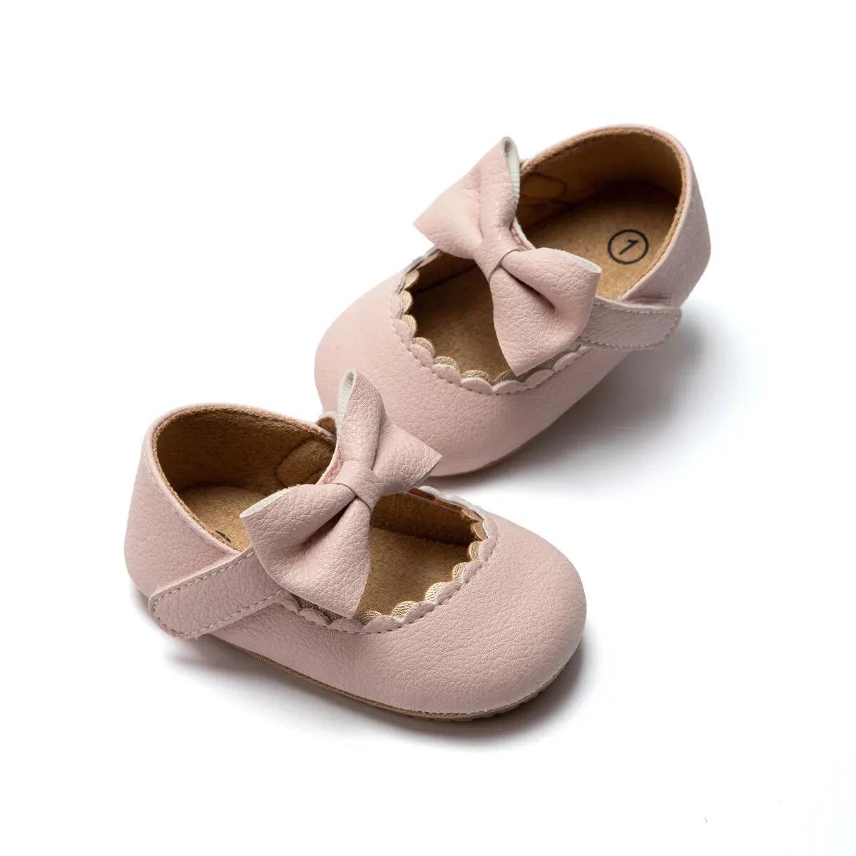 MRovior-Chaussures à semelle en caoutchouc pour bébés filles, chaussures CPull pour bébés filles, nœ