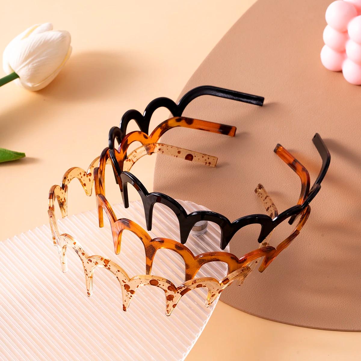 Peigne à cheveux coréen pour femmes, bandeau antidérapant en plastique en forme de U, cerceaux pour