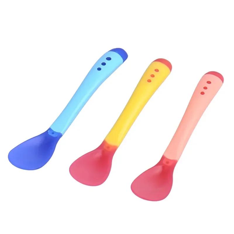 Cuillère à détection de température pour bébé, 3 pièces/lot, cuillères d'alimentation pour nourrisso