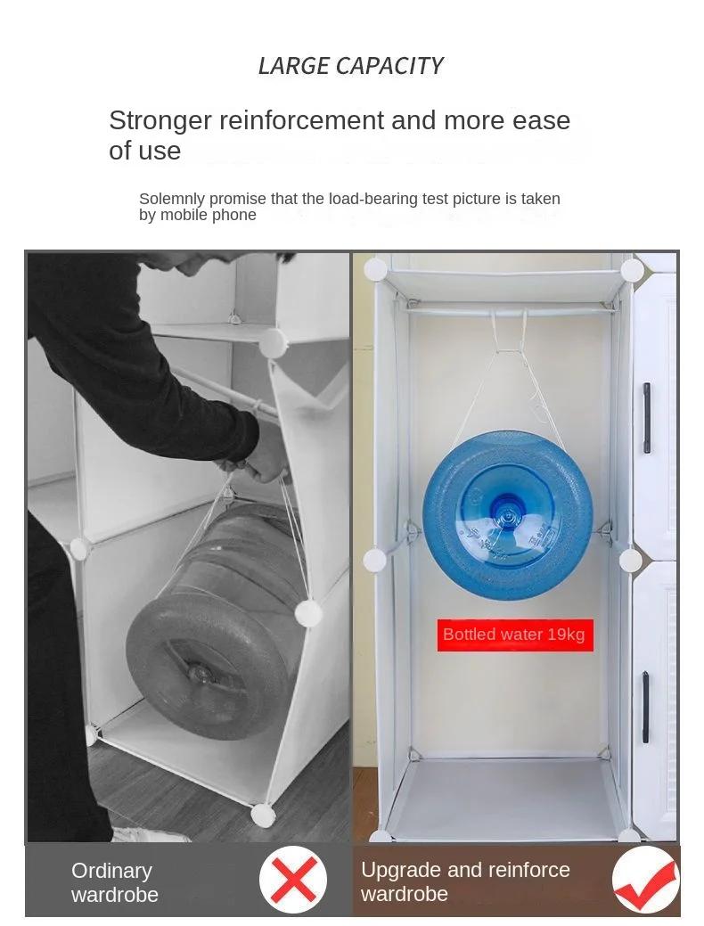 Armoire de Rangement Multifonctionnelle, Meuble de Chambre à Coucher, Casier à Assembler Pliable, Pa