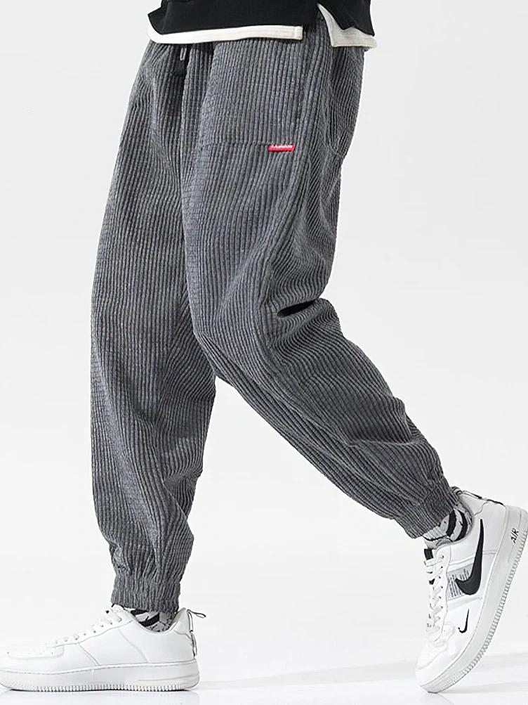 Baggy velours côtelé survêtement pantalon hommes Tech polaire pantalons de survêtement homme automne