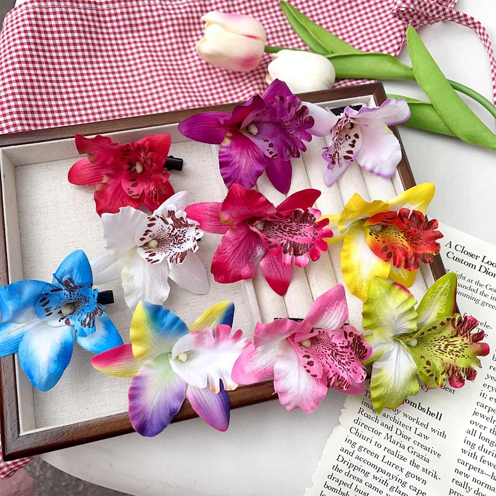 Pinces à cheveux à fleurs d'orchidées hawaïennes, épingles à cheveux pour mariée, Barrettes douces,