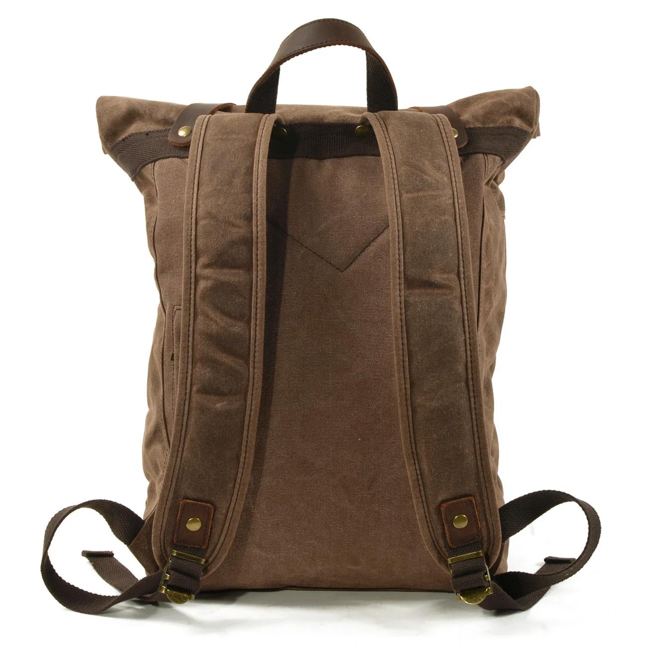 Nouveaux sacs à dos en toile Vintage de luxe pour hommes toile de cire d'huile sac à dos de voyage e