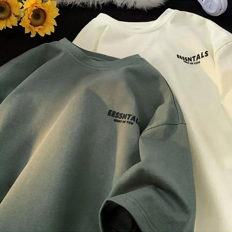 T-shirt décontracté à manches courtes et col rond pour homme, imprimé lettres surdimensionné, collec